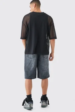 Distressed Regular Denim Jorts | BoohooMAN UK