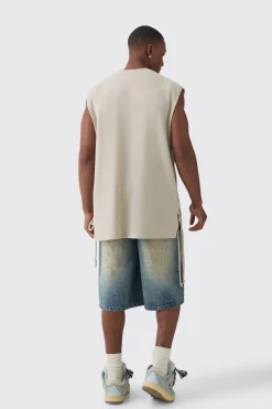 Distressed Regular Denim Jorts | BoohooMAN UK