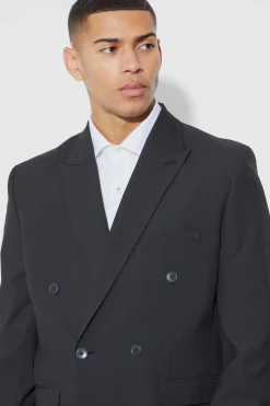 Double Breasted Relaxed Fit Blazer | BoohooMAN UK
