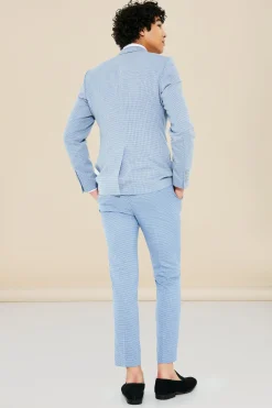 Double Breasted Skinny Textured Suit Jacket | BoohooMAN UK