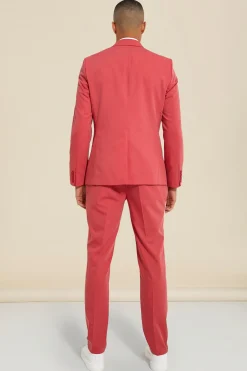 Double Breasted Slim Piping Suit Jacket | BoohooMAN UK