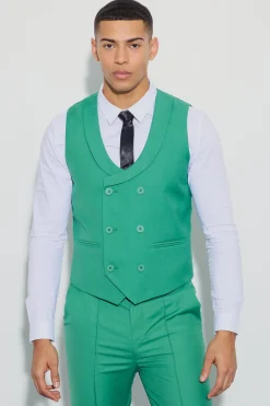 Double Breasted Waistcoat | BoohooMAN UK