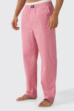 Double Waistband Check Lounge Bottoms | BoohooMAN UK
