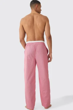 Double Waistband Check Lounge Bottoms | BoohooMAN UK