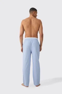 Double Waistband Woven Stripe Lounge Bottoms | BoohooMAN UK