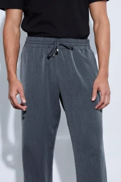 Drawcord Waist Split Hem Wide Leg Trousers | BoohooMAN UK
