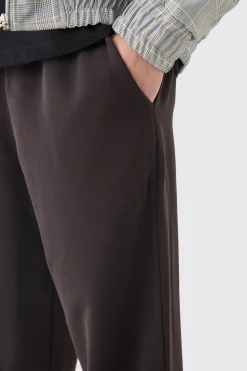 Drawcord Waist Straight Trousers | BoohooMAN UK