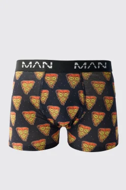 Drip Face Pizza Print Boxers | BoohooMAN UK