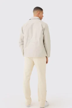 EDITION Heavyweight Twill Embroidered Coach Jacket | BoohooMAN UK
