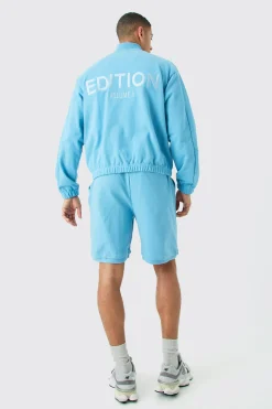EDITION Oversized Boxy Heavyweight Bomber Jacket | BoohooMAN UK