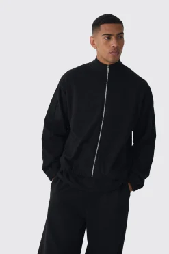EDITION Oversized Boxy Heavyweight Bomber Jacket | BoohooMAN UK