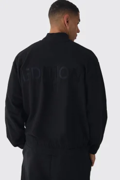 EDITION Oversized Boxy Heavyweight Bomber Jacket | BoohooMAN UK