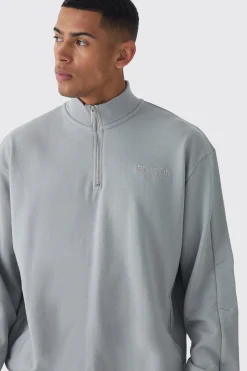EDITION Oversized Boxy Heavyweight Funnel Neck Sweatshirt | BoohooMAN UK