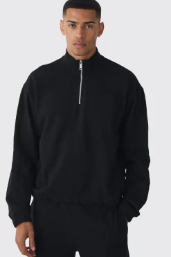 EDITION Oversized Boxy Heavyweight Funnel Neck Sweatshirt | BoohooMAN UK