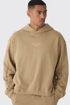 EDITION Oversized Boxy Heavyweight Hoodie | BoohooMAN UK