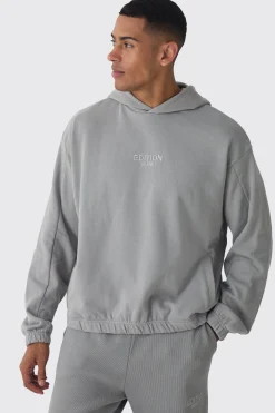 EDITION Oversized Boxy Heavyweight Hoodie | BoohooMAN UK