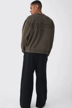 EDITION Oversized Extended Neck Heavyweight Sweatshirt | BoohooMAN UK