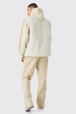 EDITION Oversized Funnel Neck Padded Gilet | BoohooMAN UK