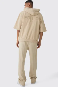 EDITION Oversized Heavyweight Short Sleeve Hoodie | BoohooMAN UK