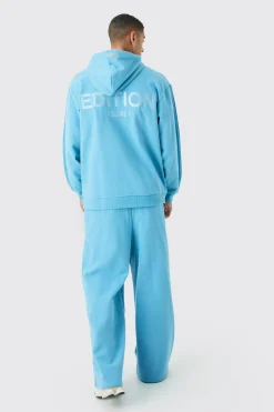 EDITION Oversized Heavyweight 1/4 Zip Pintuck Hoodie | BoohooMAN UK
