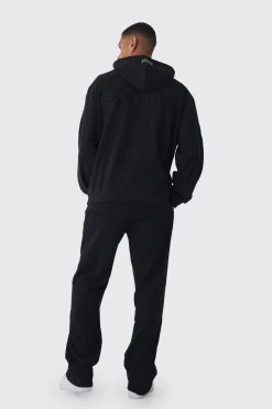 EDITION Oversized Heavyweight 1/4 Zip Pintuck Hoodie | BoohooMAN UK