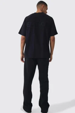 EDITION Oversized Heavyweight Pin Tuck T-shirt | BoohooMAN UK