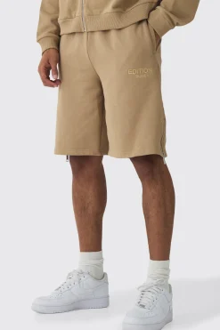 EDITION Oversized Heavyweight Zip Hem Shorts | BoohooMAN UK