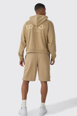 EDITION Oversized Heavyweight Zip Hem Shorts | BoohooMAN UK