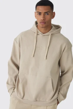 EDITION Oversized Heavyweight Ribbed Hoodie | BoohooMAN UK