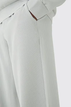 Elastic Waist Baggy Fit Contrast Drawcord Pleated Trouser | BoohooMAN UK
