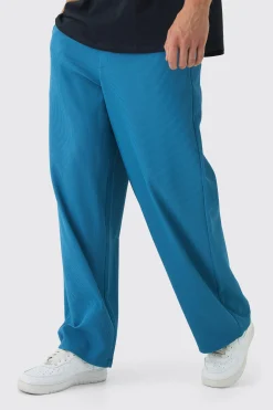 Elastic Waist Baggy Fit Contrast Drawcord Pleated Trouser | BoohooMAN UK