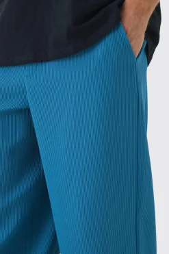 Elastic Waist Baggy Fit Contrast Drawcord Pleated Trouser | BoohooMAN UK