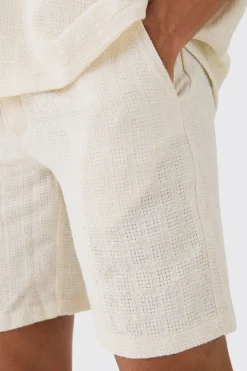 Elastic Waist Textured Comfort Short | BoohooMAN UK