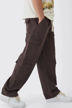 Elasticated Baggy Fit Multi Cargo Trousers | BoohooMAN UK