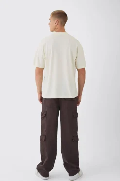 Elasticated Baggy Fit Multi Cargo Trousers | BoohooMAN UK