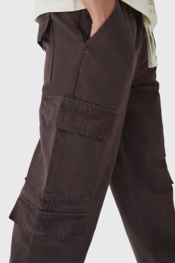 Elasticated Baggy Fit Multi Cargo Trousers | BoohooMAN UK