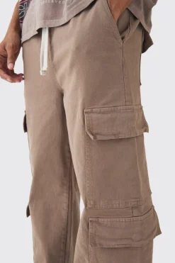 Elasticated Baggy Fit Multi Cargo Trousers | BoohooMAN UK