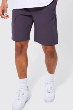 Elasticated Comfort Technical Stretch Short | BoohooMAN UK