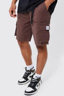 Elasticated Relaxed Cargo Short With Tab | BoohooMAN UK