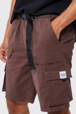 Elasticated Relaxed Cargo Short With Tab | BoohooMAN UK