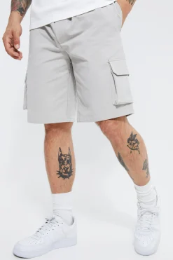 Elasticated Relaxed Cargo Stretch Short | BoohooMAN UK