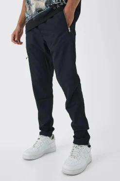 Elasticated Skinny Utility Zip Pocket Trousers | BoohooMAN UK