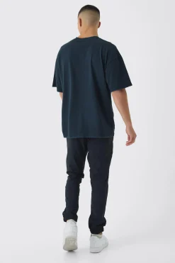 Elasticated Slim Cargo Piping Parachute Trousers | BoohooMAN UK