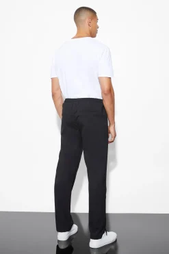 Elasticated Straight Leg Split Hem Trouser | BoohooMAN UK