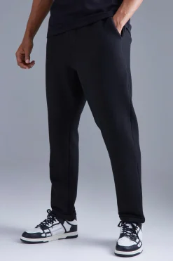 Elasticated Tapered Textured Smart Trousers | BoohooMAN UK