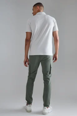 Elasticated Technical Stretch Skinny Cargo Trouser | BoohooMAN UK
