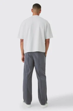 Elasticated Technical Stretch Relaxed Pintuck Trouser | BoohooMAN UK