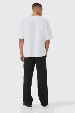 Elasticated Technical Stretch Relaxed Pintuck Trouser | BoohooMAN UK