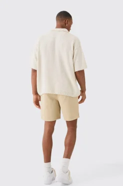 Elasticated Waist Applique Short Length Relaxed Shorts | BoohooMAN UK