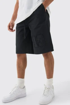 Elasticated Waist Applique Jorts | BoohooMAN UK